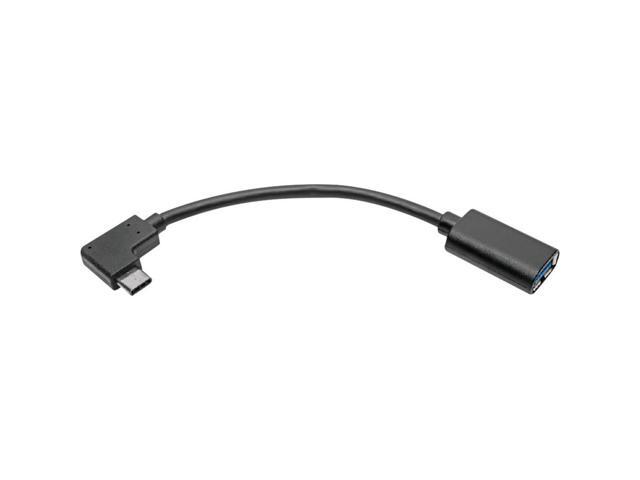 Tripp Lite USB C to USB-A Cable Right Angle 3.1 5 Gbps USB Type C M/F 6in
