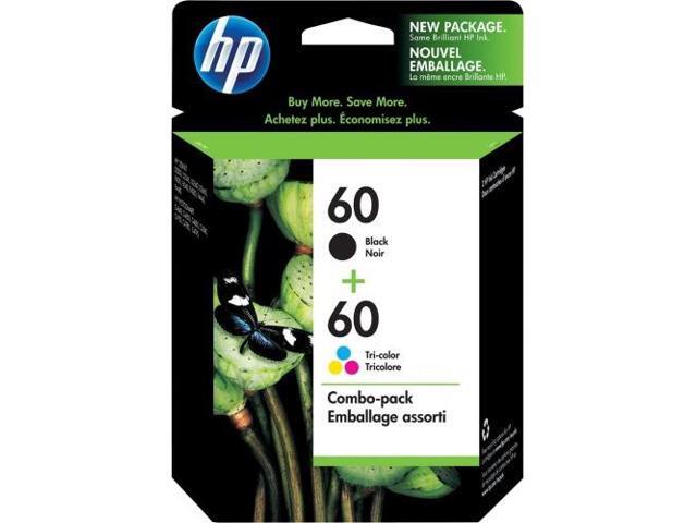 HP 60 2-pack Black/Tri-color Original Ink Cartridges, ~200 pages, N9H63FN#140