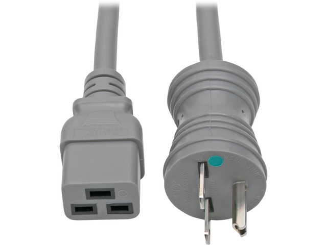 Heavy-Duty Power Extension Cord, 20A, 12AWG (IEC-320-C19 to NEMA 5-20P), 10-ft.