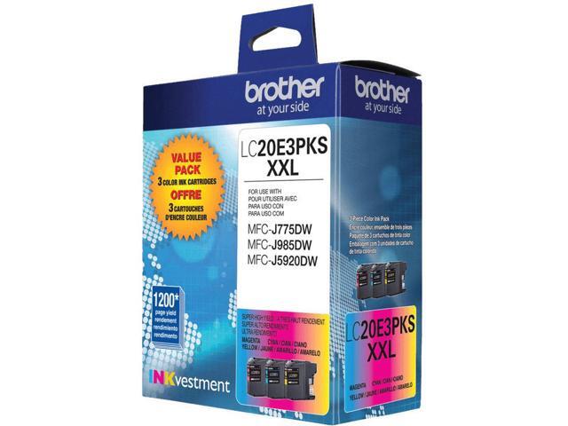 Brother - LC20E3PKS XXL Super High-Yield 3-Pack Ink Cartridges - Cyan/Magenta/Yellow - image 2