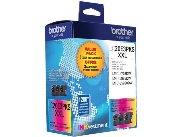Brother - LC20E3PKS XXL Super High-Yield 3-Pack Ink Cartridges - Cyan/Magenta/Yellow - image 3