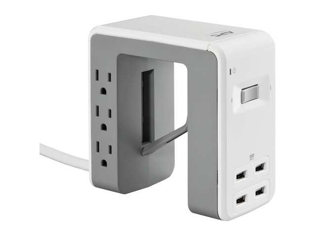 APC Desk Mount Power Station, 6 Outlet U-Shaped Surge Protector, 1080 Joule of Surge Protection with 4 USB A Charging Ports (PE6U4W)