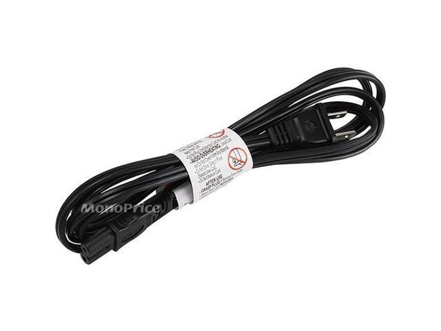 Monoprice 6ft 18AWG AC Power Cord Cable w/o Polarized, 10A (NEMA 1-15P to IEC-320-C7)
