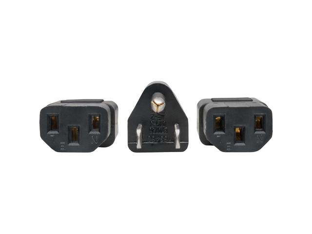 Tripp Lite P004-18N-2C13 C14 Male to C13 Female Splitter, PDU Style - C14 to 2x C13, 10A, 100-250V, 18 AWG, 18 in., Black
