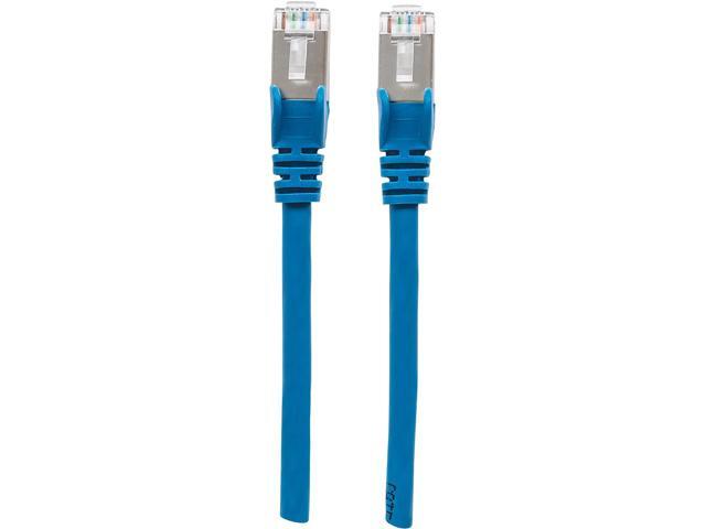 Intellinet Cat6a S/FTP Network Patch Cable, 7 ft., Blue, 10G, 500 MHz, 100% Copper, 26 AWG, RJ45, Stranded, Snag-free, Gold-plated Contacts