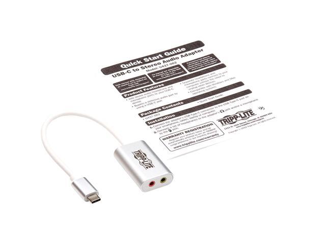 Tripp Lite U437-002 USB-C to 3.5 mm Stereo Audio Adapter - USB 2.0, Silver