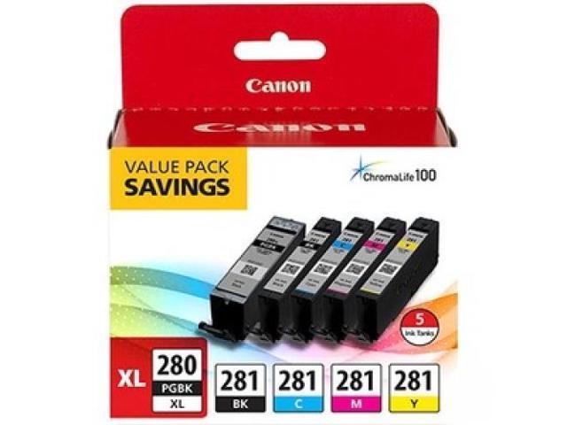 Canon - PGI-280 XL / CLI-281 5-Pack High-Yield - Pigment Black, Standard Capacity Ink Cartridges - Black/Cyan/Magenta/Yellow - image 4