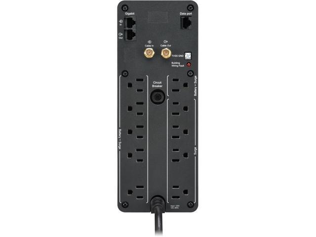 APC - Back-UPS Pro, 1500VA, Tower, 120V, 10 NEMA 5-15R outlets, LCD, 1 USB Type C + 1 USB Type A ports - Black - image 7