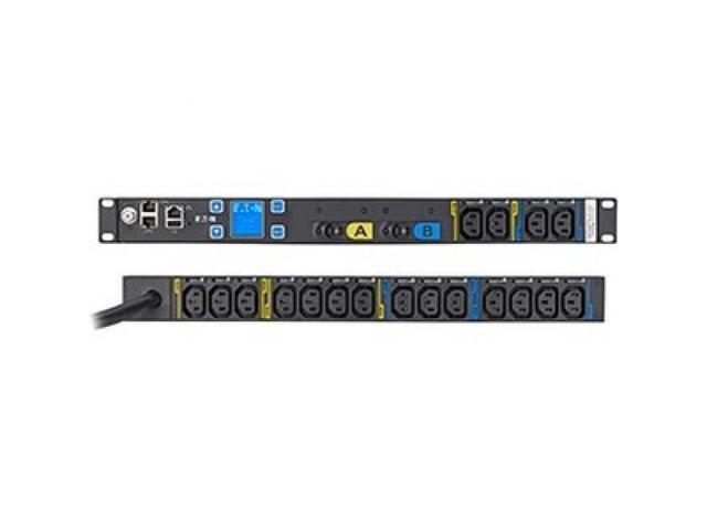 Eaton Metered Input rack PDU, 1U, L6-30P input, 10 ft cord, Single-phase, 200-240V, Outlets: (18) C13 Outlet grip