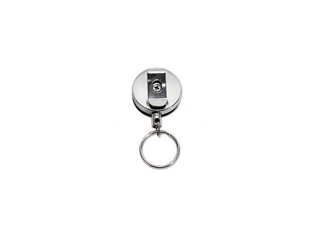 Heavy-Duty Retractable Id Card Reel, 18' Extension, Black/Chrome, 6/Pa