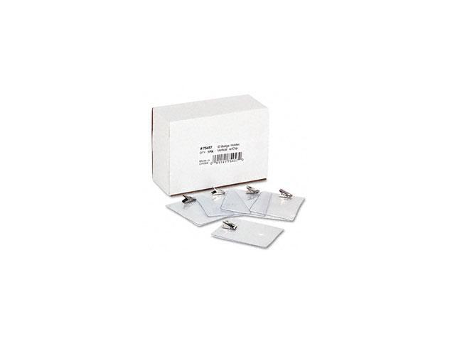 Id Badge Holder W/Clip, Vertical, 3W X 4H, Clear, 50/Pack