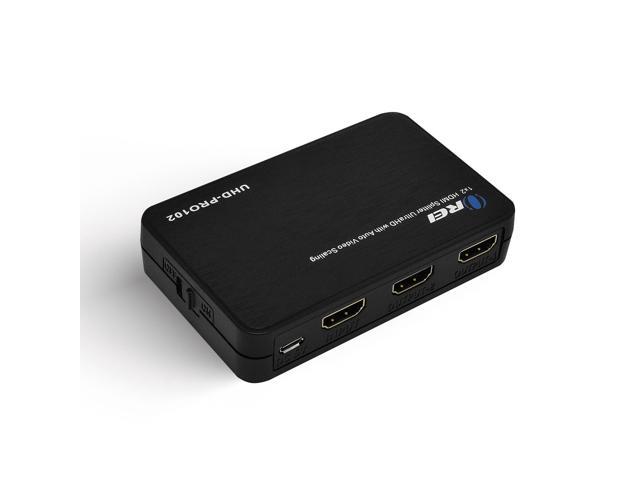4K 1x2 HDMI Splitter by OREI - With Scaler 2 Ports with Full Ultra HD, HDCP 2.2, 4K at 60Hz & 3D Supports EDID Control - UHD-PRO102 photo