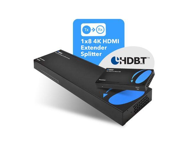 OREI 1x8 HDMI Extender Splitter 18Gbps HDBaseT Multiple Over Single Cable CAT6/7 HDR - Up to 400 Ft (UHD18-EXB400-K) - image 2