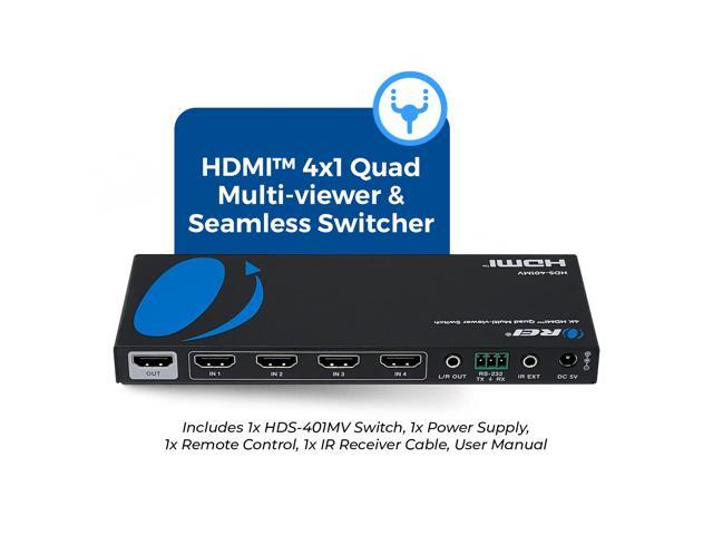 Quad Multi HDMI Viewer 4 in 1 Out HDMI Switcher 4 Ports Seamless Switcher - image 2