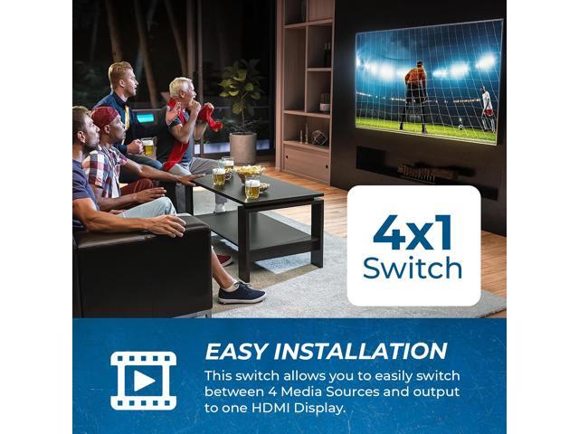 Quad Multi HDMI Viewer 4 in 1 Out HDMI Switcher 4 Ports Seamless Switcher - image 7