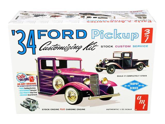 Skill 2 Model Kit 1934 Ford Pickup Truck 3 in 1 Kit 'Trophy Series' 1/25 Scale Model by AMT