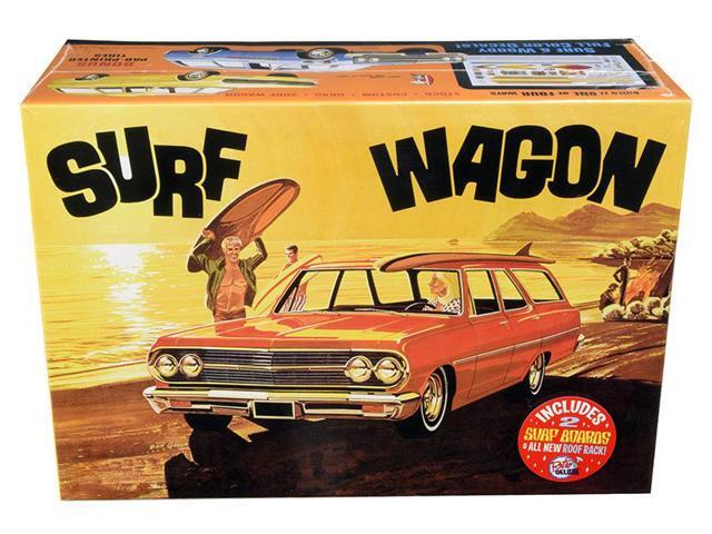 Skill 2 Model Kit 1965 Chevrolet Chevelle /Surf Wagon/ with Two Surf Boards 4 in 1 Kit 1/25 Scale Model by AMT'''