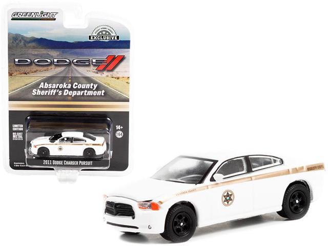 2011 Dodge Charger Pursuit White 'Absaroka County Sheriff's Department' 'Hobby Exclusive' 1/64 Diecast Model Car by Greenlight