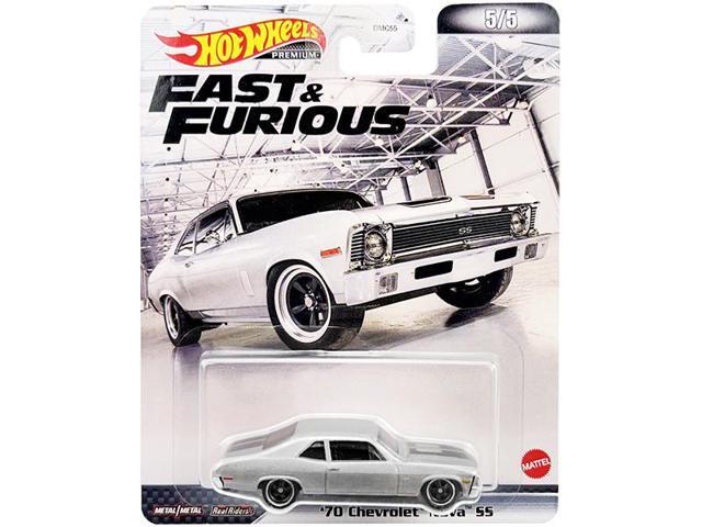 1970 Chevrolet Nova SS Silver Metallic with Black Stripes 'Fast & Furious' Series Diecast Model Car by Hot Wheels