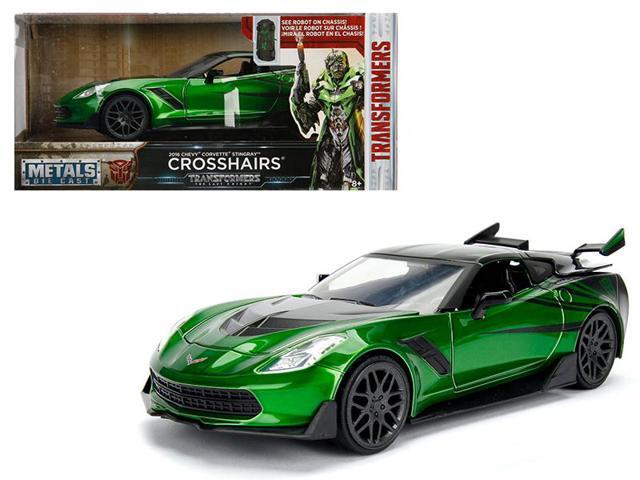 2016 Chevrolet Corvette Crosshairs Green From 'Transformers' Movie 1/24 Diecast Model Car by Jada Metals