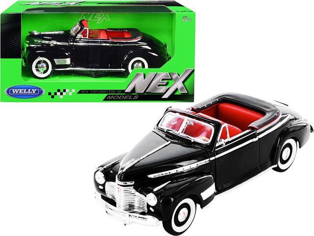1941 Chevrolet Special Deluxe Convertible Black with Red Interior 'NEX Models' 1/24 Diecast Model Car by Welly