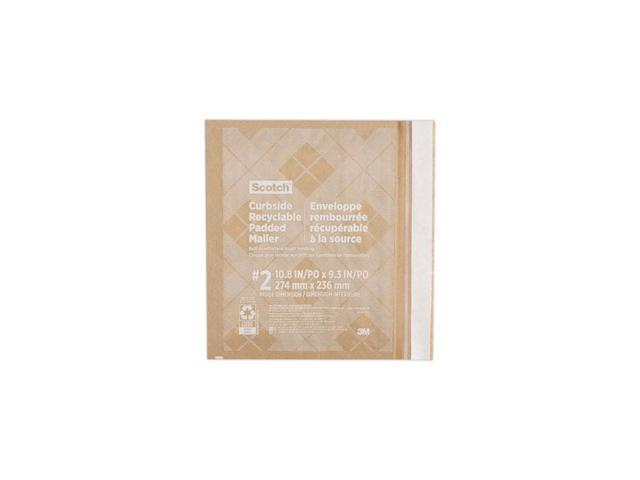 3M Scotch Curbside Recyclable Padded Mailer #2 Natural Kraft 100Ct 7100258635