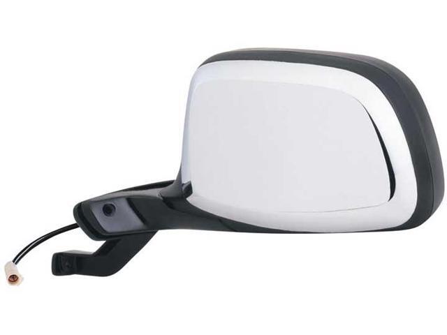 K-SOURCE 61032F 92-96 FORD BRONCO/F150-F350 LH POWER, FOLDAWAY OE MIRROR BLACK W/CHROME COVER, PADDLE DESIGN 61032F