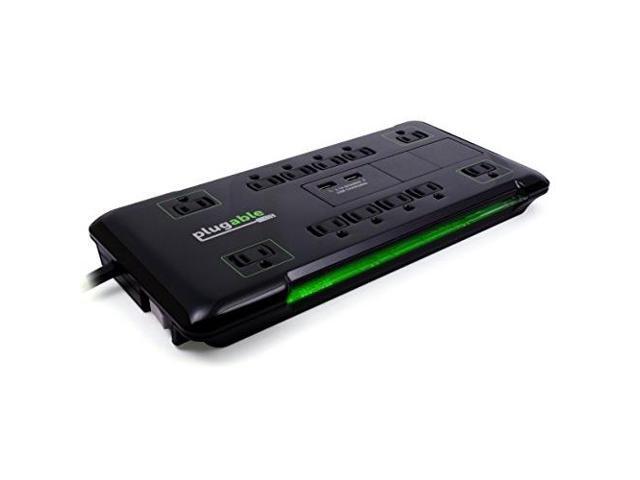Plugable 12-Outlet Power Strip with 2-Port USB Charger (6 ft/2m Cable) - image 6