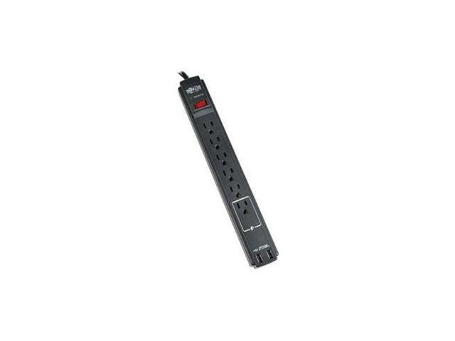 TRIPP LITE TLP606USBB SURPRO PWR STRIP 6OUTLET 2USB PT