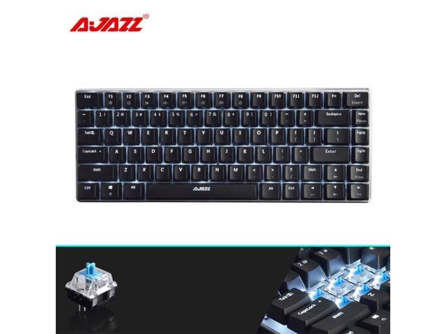UrChoiceLtd® Ajazz Geek AK33 Backlit Usb Wired Gaming Mechanical Keyboard Blue Black Switches for Office, Typists and Play Games ( Blue Switch, Black)