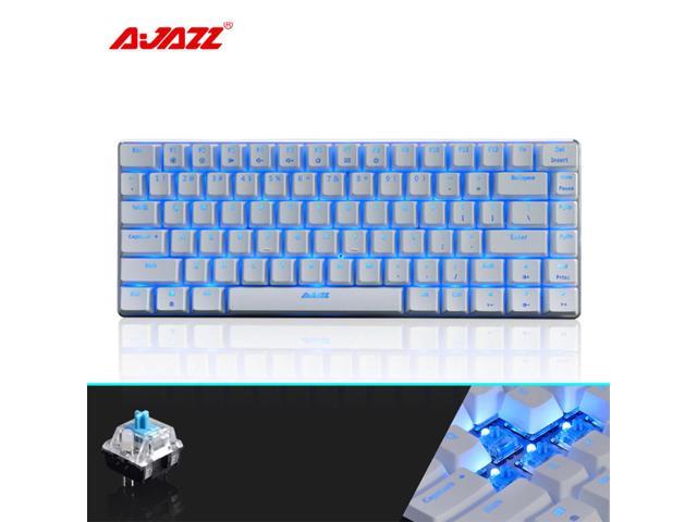 UrChoiceLtd® Ajazz Geek AK33 Backlit Usb Wired Gaming Mechanical Keyboard Blue Black Switches for Office, Typists and Play Games ( Blue Switch, White )