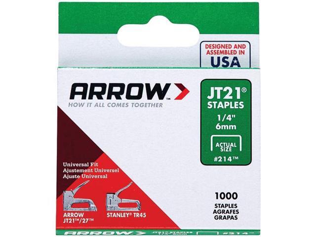 Arrow 21424 JT21 Thin Wire Staples, 1,000 pk (1/4')