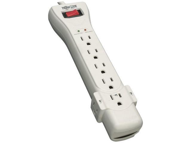 Eaton Tripp Lite Series Protect It! 7-Outlet Surge Protector, 7 ft. Cord with Right-Angle Plug, 2160 Joules, Diagnostic LEDs, Light Gray Housing -...