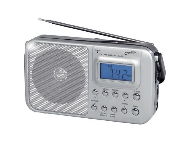 Supersonic SC-1091 Portable 4-Band AM/FM/SW 1-2 Radio, SC-1091 - Silver