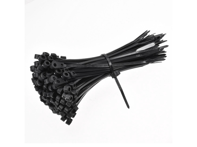 Mount Head Cable Zip Ties 4 Inch Screw Hole Nylon Wire Strap Black 100pcs