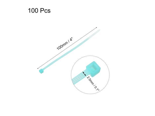 Cable Zip Ties 100mmx2.5mm Self-Locking Nylon Tie Wraps Sky-Blue 100pcs