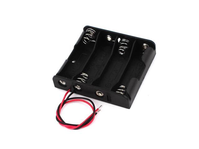 6' Wires Clip Plastic 4 x AA 1.5V Battery Storage Case Holder