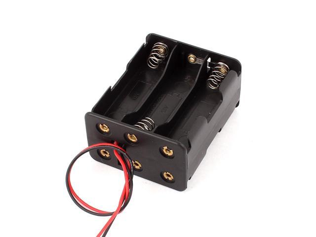 Photos - Power Tool Battery Unique Bargains Plastic 2-Wired Dual Sides 6 x 1.5V AA Battery Holder Case Storage a150713 