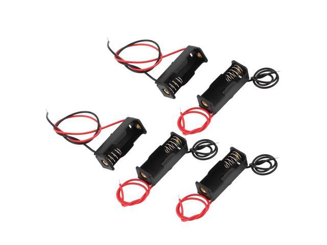 Photos - Power Tool Battery Unique Bargains 5Pcs 12V 23A Wire Leads Black Plastic Spring Clip Battery Holder a14070700 