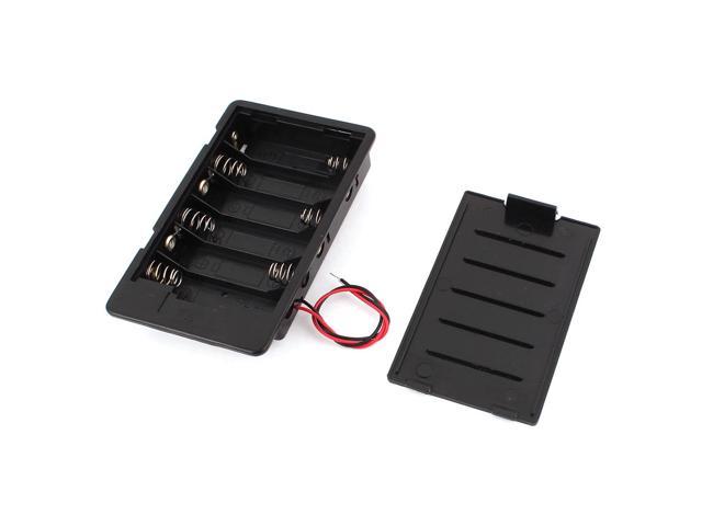 Photos - Power Tool Battery Unique Bargains Plastic In Series 6 x AA 1.5V Battery Holder Storage Case w Cover a1503270 
