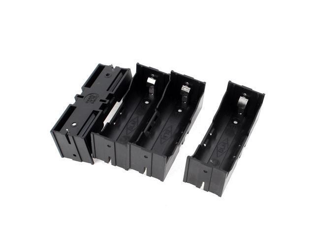 Plastic Single 26650 Battery Holder Case Storage Box 4Pcs Black