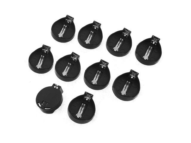 a13102800ux0447 3V CR2032/ CR2025 Cell Battery Adapter Black Silver Tone (Pack of 10)