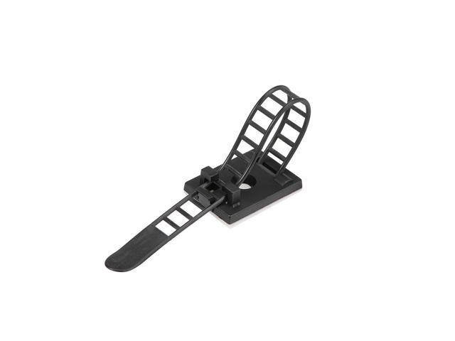 Adjustable Self Adhesive Cable Clips Wire Organizer W Optional Screw Mount for Electric Wiring Fasten Cable Tie 91x8mm Black 25pcs