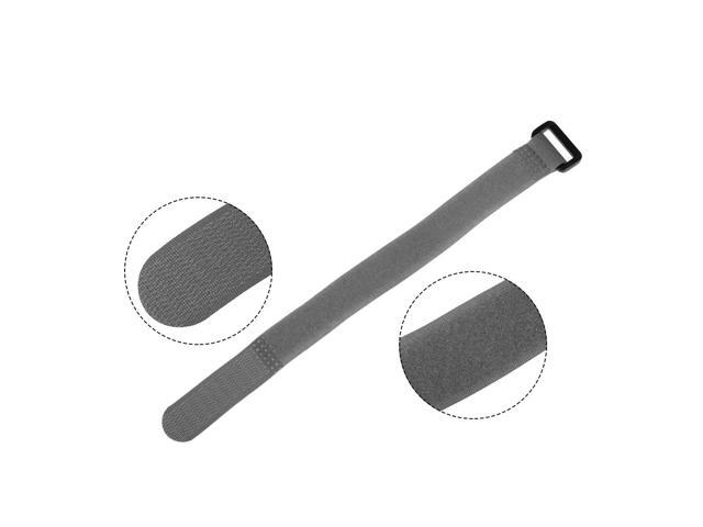 10pcs Hook and Loop Straps, 3/4-inch x 18-inch Securing Straps Reusable Fastening Cable Tie (Gray)