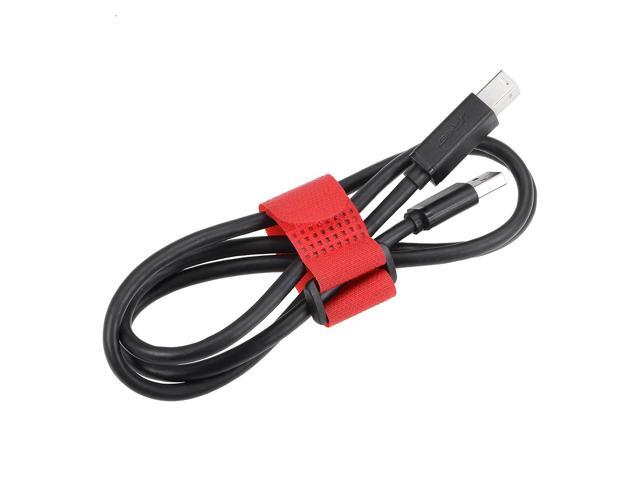 10pcs Hook and Loop Straps, 1-inch x 18-inch Securing Straps Reusable Fastening Cable Tie (Red)