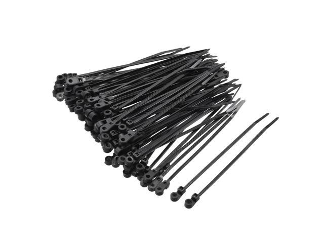 Mount Head Cable Zip Ties 4 Inch Screw Hole Nylon Wire Strap Black 100pcs