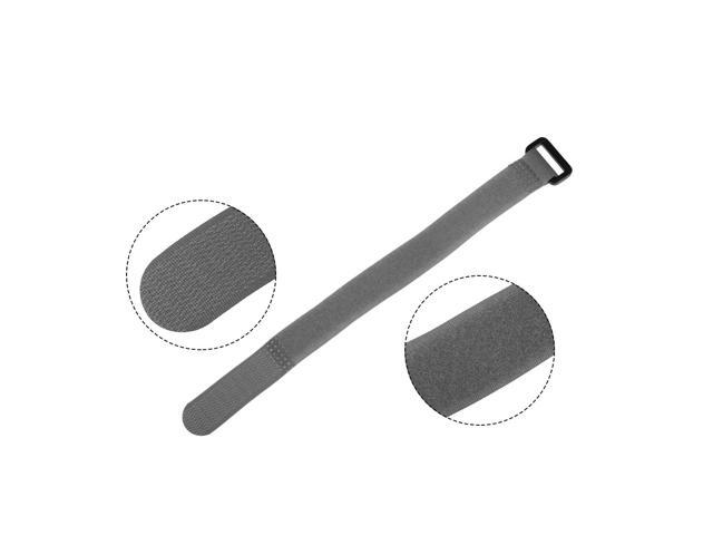 5pcs Hook and Loop Straps, 3/4-inch x 10-inch Securing Straps Reusable Fastening Cable Tie (Gray)