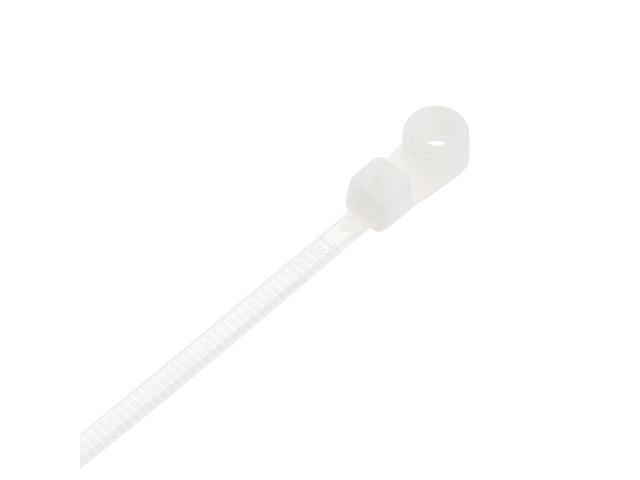 Mount Head Cable Zip Ties 4 Inch Screw Hole Nylon Wire Strap White 60pcs