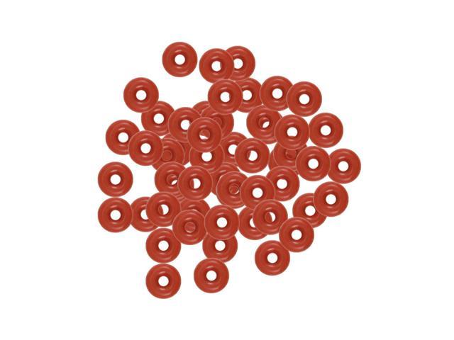 Silicone O-Ring, 4mm OD, 1mm ID, 1.5mm Width, VMQ Seal Rings Gasket, Red, Pack of 50