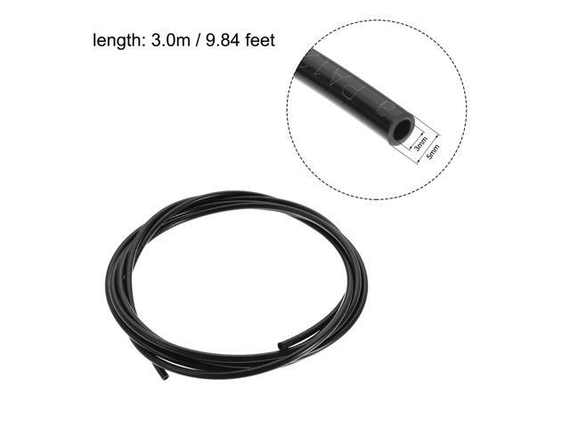 Nylon Line Hose Tube, 3mm(0.11') ID x 5mm(0.19') OD 3 M PA6 Nylon Tube Pneumatic Air Brake Tubing for Fluid Transfer Black